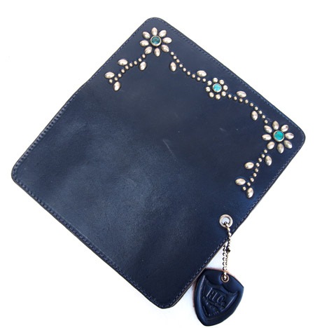 HTC Long Wallet Flower Leather #4 TQS N / Navy