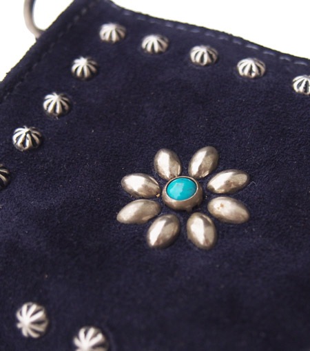 HTC L-zip Wallet Flower Suede #1 TQS N / Navy