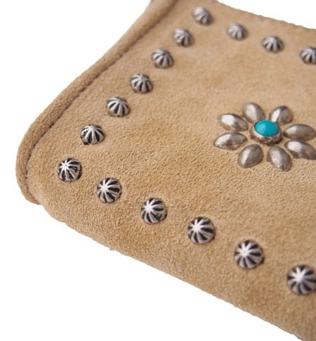 HTC Sunset L-zip Wallet Flower Suede #1 TQS N / Beige