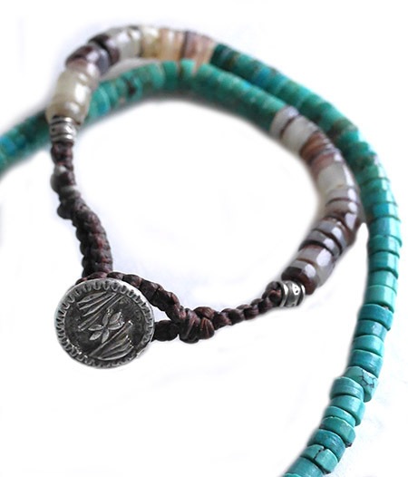 ��ͽ����ա�CHAFF DESIGN�̥���ա��ǥ������Turquoise Shell On Silver Ring Necklace