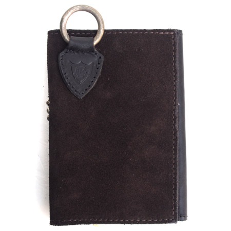 HTC Sunset Short Wallet Flower Suede Mix BLACK N / D Brown