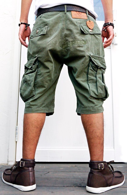 HTC �̎������Î��������͡��ѥ�� VINTAGE REMAKE CARGO SHORT PANTS   ON STUD