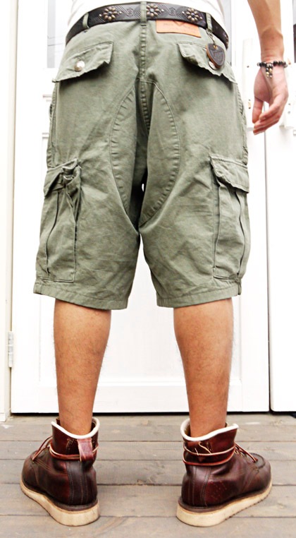 HTC ̎Î͡ѥ VINTAGE REMAKE CARGO SHORT PANTS   ON STUD
