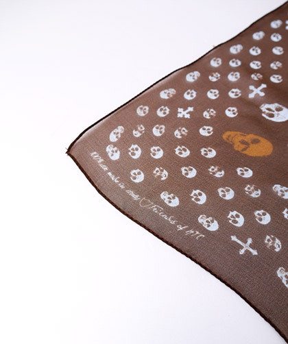 HTC ̎Î͡ SCARF FOULARD SKULLS 70  /  BROWN