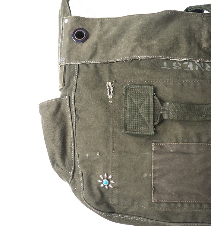 IrregulaR by ZIP STEVENSON Vintage Military Shoulder Bag #19 / Khaki