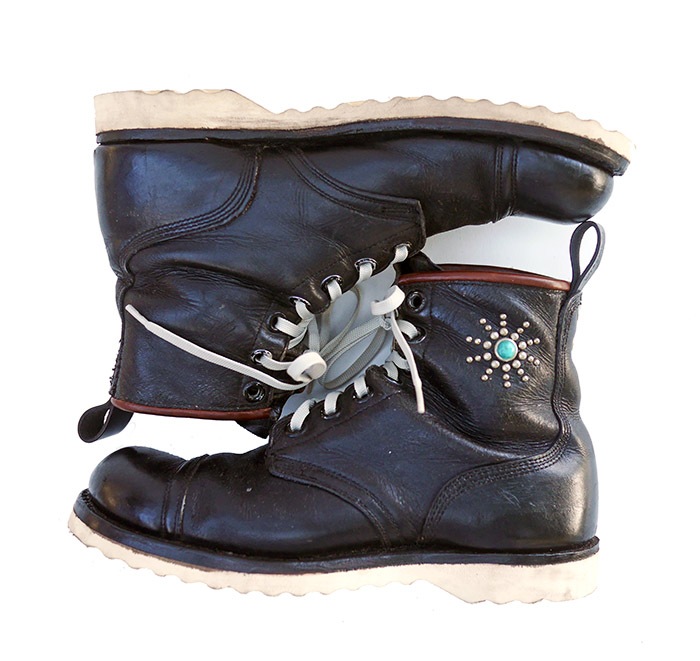 SIZE US8.5 / IrregulaR by ZIP STEVENSON ڎڎގ׎ Vintage remake White Sole Jump Boots Brown