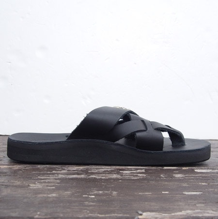 HTC��The Sandalman�ڎ������Î��������ߎ��ݎ��ގَώݡ� ������� ���� Double Strap 1Point Turquoise Studs / Black