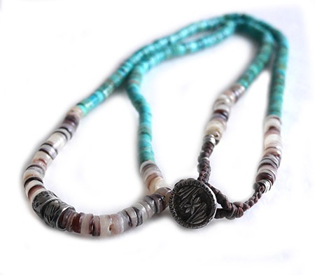 ��ͽ����ա�CHAFF DESIGN�̥���ա��ǥ������Turquoise Shell On Silver Ring Necklace