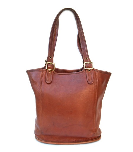 PANTY Original Design "OLD COACH" Vintage Remake Studs Leather Tote Bag / No.17