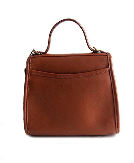 PANTY Original Design "OLD COACH" Vintage Remake Studs Leather Hand Bag/ No21