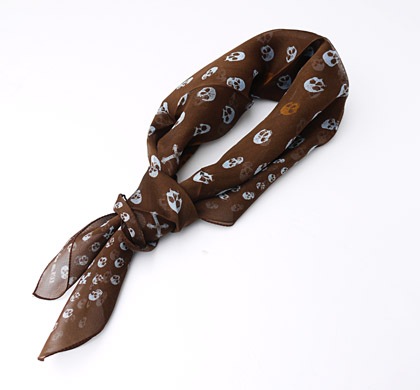 HTC ̎Î͡ SCARF FOULARD SKULLS 70  /  BROWN