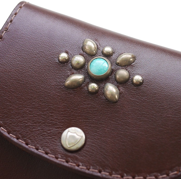 HTC SUNSET Mini Wallet Studs / Brown