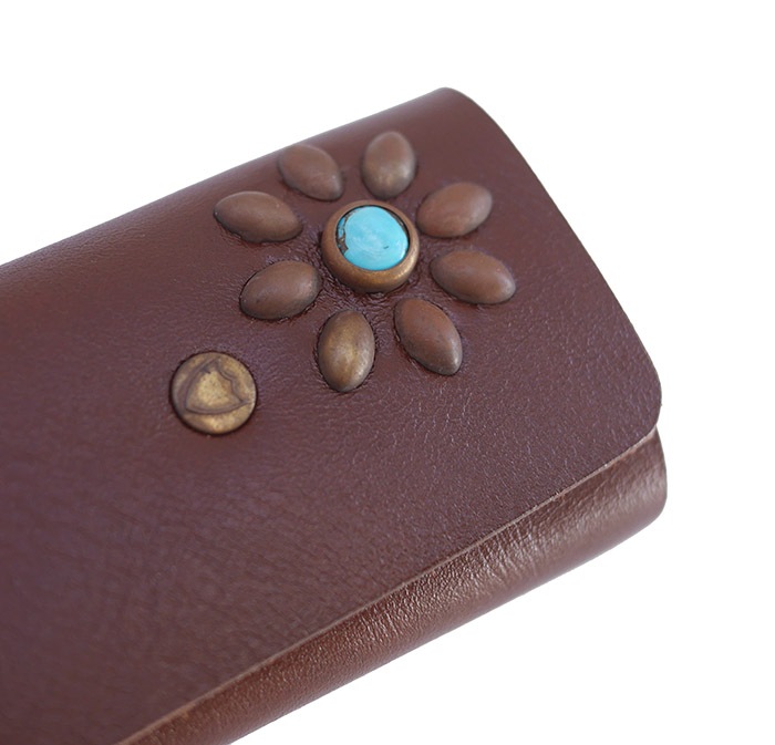 HTC SUNSET Key Case Flower Leather #1_1 TQS B / Brown
