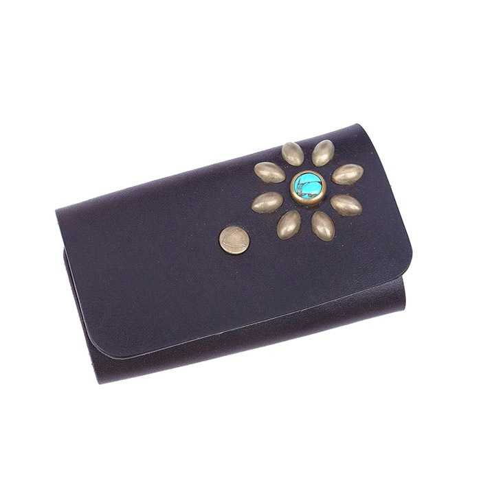 HTC SUNSET Key Case Flower Leather #1 TQS B / D Brown