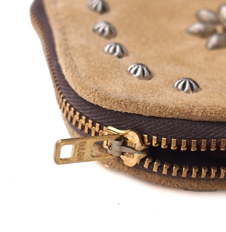 HTC Sunset L-zip Wallet Flower Suede #1 TQS N / Beige