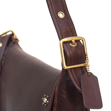 PANTY Original Design "OLD COACH" Vintage Remake Studs Leather Shoulder Bag / No.19