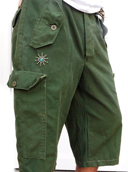 HTC �̎������Î��������͡��ѥ�� VINTAGE REMAKE CARGO SHORT PANTS ON STUD