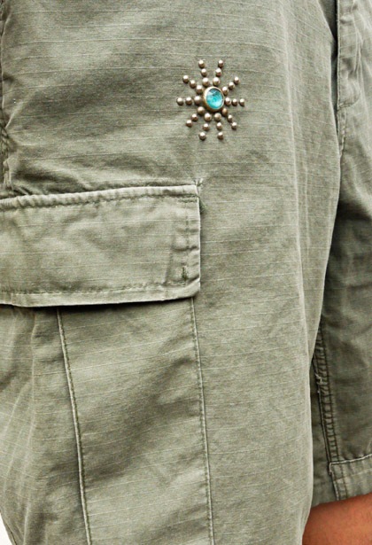 HTC ̎Î͡ѥ VINTAGE REMAKE CARGO SHORT PANTS   ON STUD