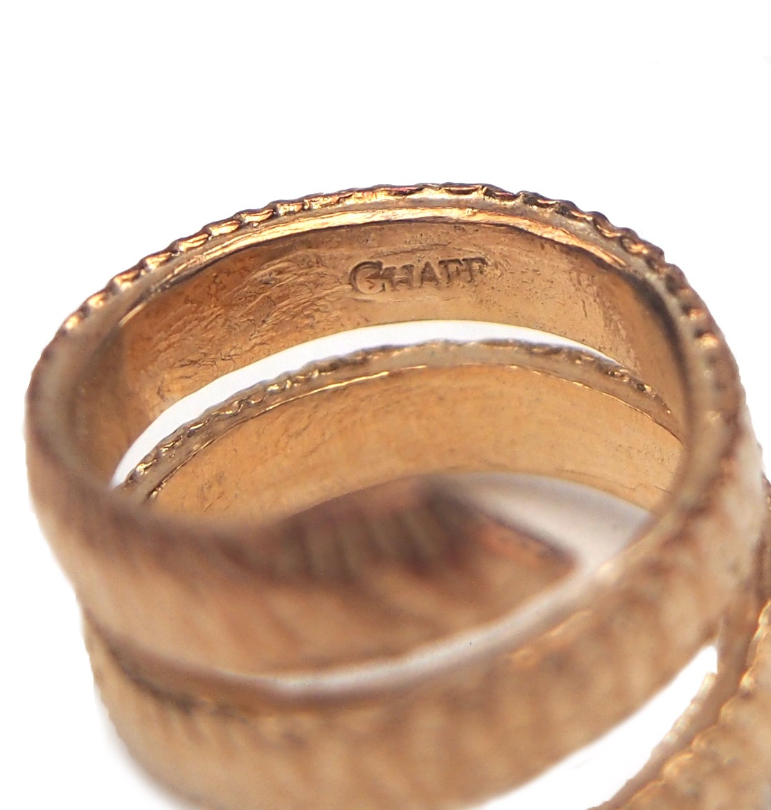 Sample Sale CHAFF DESIGN Shell pattern triple winding Gold Ring
