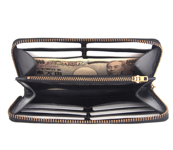 HTC Sunset Round Zipper Long Wallet Flower #3 TQS N / Black