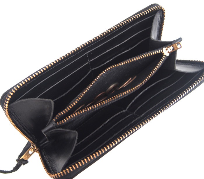 HTC Sunset Round Zipper Long Wallet Flower #3 TQS N / Black