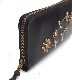 HTC Sunset Round Zipper Long Wallet Flower #3 TQS N / Black