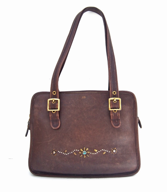 PANTY Original Design "OLD COACH" Vintage Remake Studs Leather Tote Bag / No.38