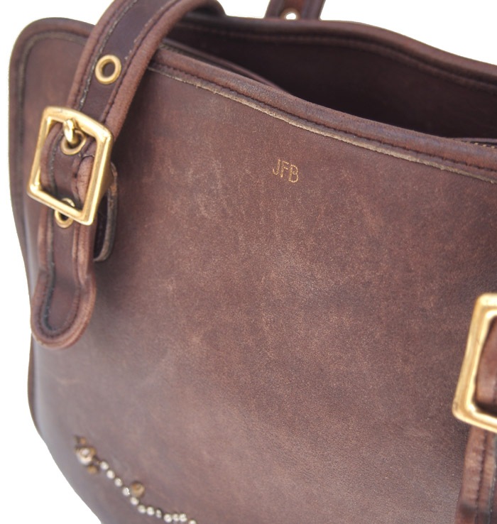 PANTY Original Design "OLD COACH" Vintage Remake Studs Leather Tote Bag / No.38