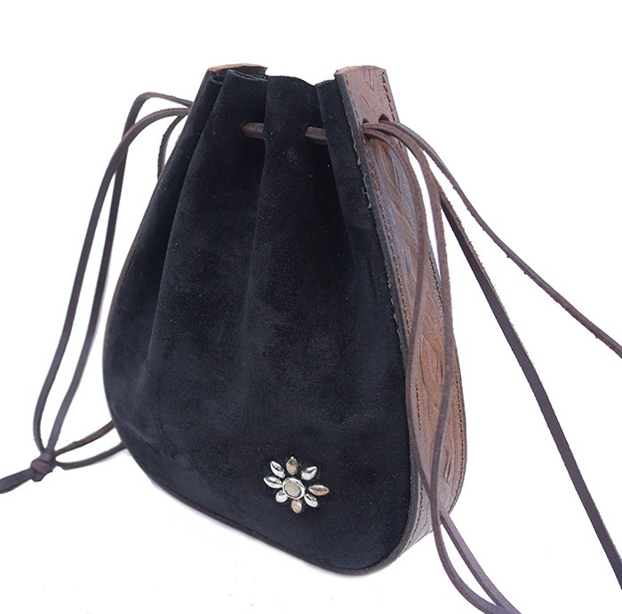 CHAFF DESIGN�̥���ա��ǥ������Vintage Belt Suede Bag / Black �� Clear