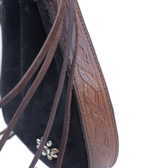 CHAFF DESIGN�̥���ա��ǥ������Vintage Belt Suede Bag / Black �� Clear