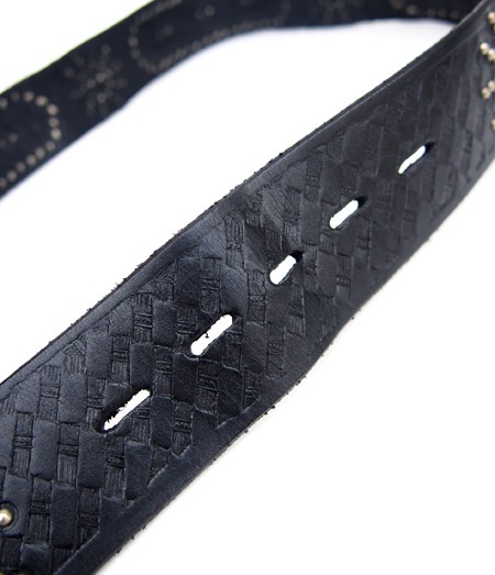 HTC ̎Î ٥ Oval Studs&Emboss Police Stingray Belt / Black