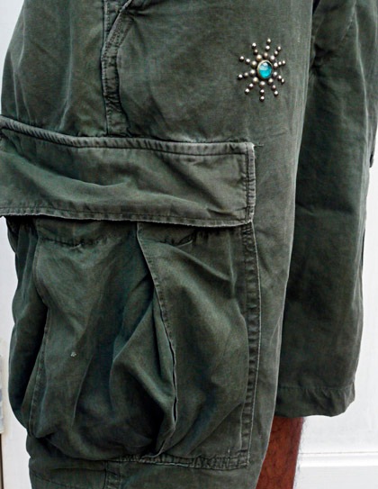 HTC �̎������Î��������͡��ѥ�� VINTAGE REMAKE CARGO SHORT PANTS   ON STUD