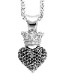 KING BABY 〔キングベイビー〕Q10-8071 Small 3D Pave Black CZ Crowned Heart Pendant|NECKLACES|【KING BABY】 