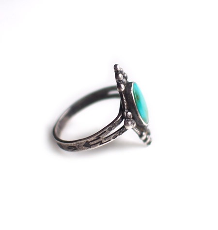 1940s Vintage Navajo ナバホ族 ターコイズ オン ダイアモンドシルバー