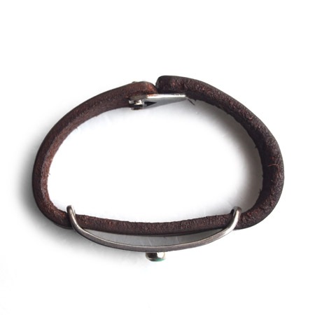 CHAFF DESIGN�̥���ա��ǥ������Leather Plate On Turquoise Bracelet