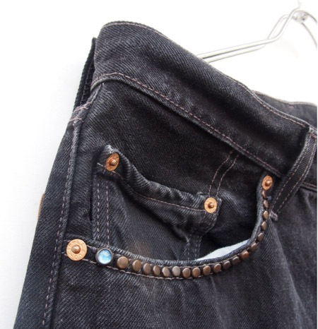 HTC ̎Î͡ Vintage Remake  Black Denim Pants