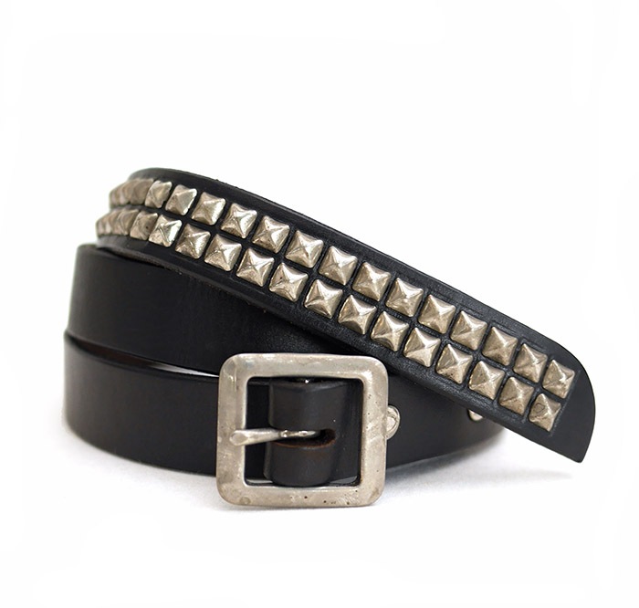 15%OFFHTC SUNSET Belt  Narrow Pyramid Studs N / Black