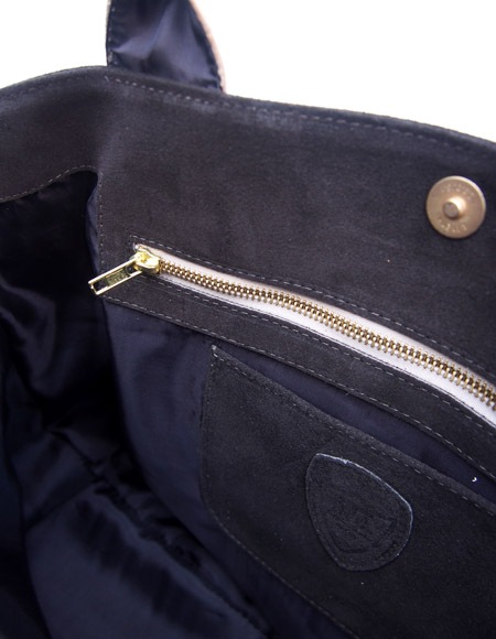 HTC �̎������Î��������� �Хå� ���� Turquoise Flower Studs Suede Tote Bag / Dark Brown��Natural