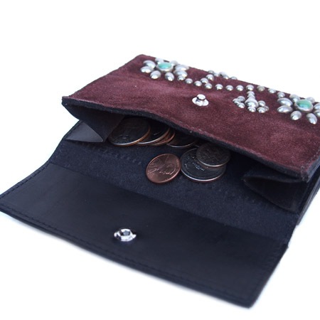 HTC Sunset Short Wallet Flower Suede Mix TQS N / Brown