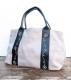 HTC �̎������Î��������� �Хå� ���� Turquoise Flower Studs Suede Tote Bag / Grey��Black