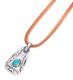 Y.GLAUCA(ワイグラウカ)　ネックレス　ターコイズシルバープレート＆レザーコード/キャメル|Necklace|【Y.GLAUCA】 