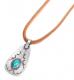 ■30%OFF■ Y.GLAUCA(ワイグラウカ)　ネックレス　ターコイズシルバープレート＆レザーコード/キャメル|Necklace|【Y.GLAUCA】 