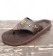 HTC×The Sandalman【エイチティーシー×サンダルマン】 サンダル 別注 Wide Strap Flower Turquoise Studs / Brown Suede|SHOES / B