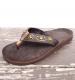 HTC×The Sandalman【エイチティーシー×サンダルマン】 サンダル 別注 Narrow Strap Glass Stone Studs / Brown Suede|SHOES / BOOT