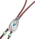 Y.GLAUCA 【ワイグラウカ】 ネックレス ターコイズシルバープレート＆ブラウンレザーコード /  フロントアジャスト|Necklace|【Y.GLAUCA】 