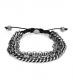 M.Cohen 〔エムコーエン〕 ブレスレット B10037 マルチシルバーリンクチェーン&ブラックコード|BRACELET|【M.Cohen】 