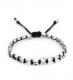 M.Cohen 〔エムコーエン〕 ブレスレット B10449 カッティングシルバービーズ&ワックスコード / ブラック|BRACELET|【M.Cohen】 