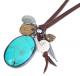 M.Cohen 〔エムコーエン〕 ネックレス N10915 レザーターコイズ＆スカルフェザー|NECKLACE|【M.Cohen】 