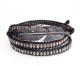 M.Cohen 〔エムコーエン〕 ブレスレット B515 3Wrap Leather On Feather Bracelet / Black|【M.Cohen】 
