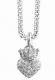 KING BABY 〔キングベイビー〕Q10-9071 Small 3D Pave CZ Crowned Heart Pendant|NECKLACES|【KING BABY】 
